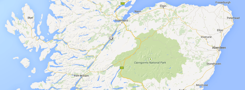 Loch Ness, in all of its Google Map glory.  Not pictured: the monster.